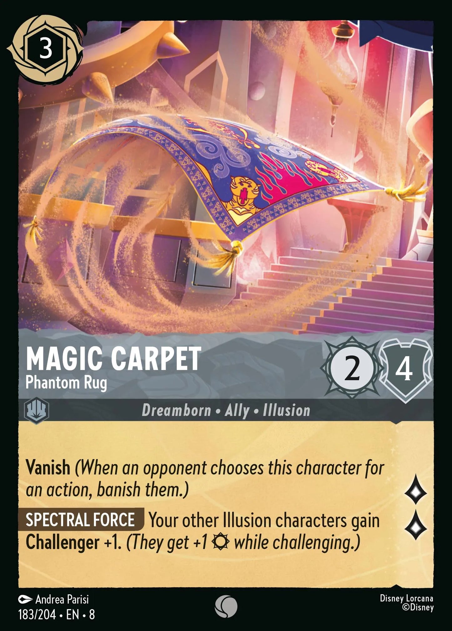 (183/204) Lorcana Reign of Jafar Single: Magic Carpet - Phantom Rug  Common