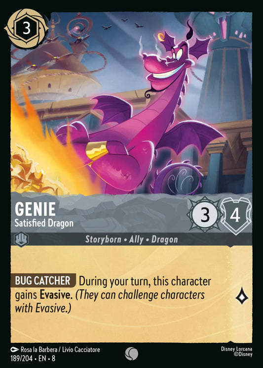 (189/204) Lorcana Reign of Jafar Single: Genie - Satisfied Dragon  Common