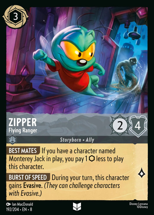 (192/204) Lorcana Reign of Jafar Single: Zipper - Flying Ranger Holo Uncommon