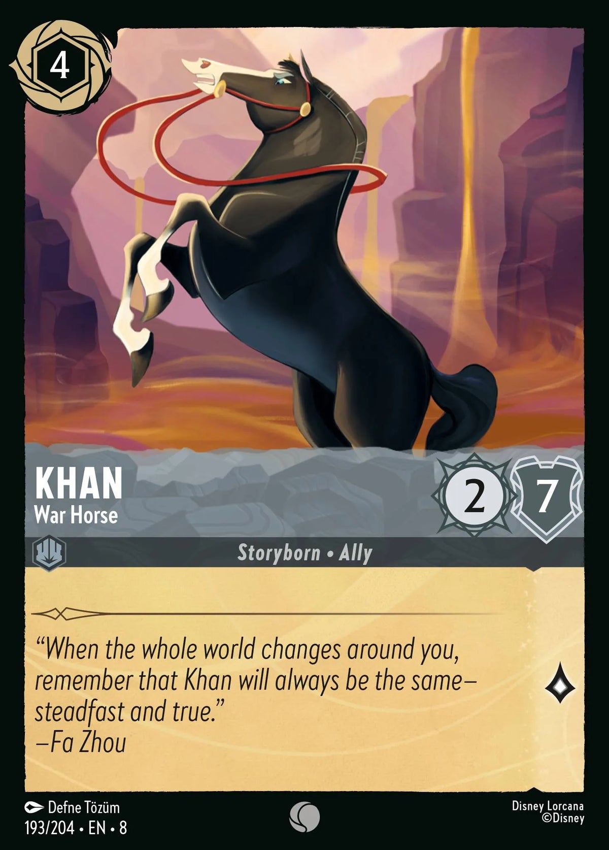 (193/204) Lorcana Reign of Jafar Single: Khan - War Horse  Common