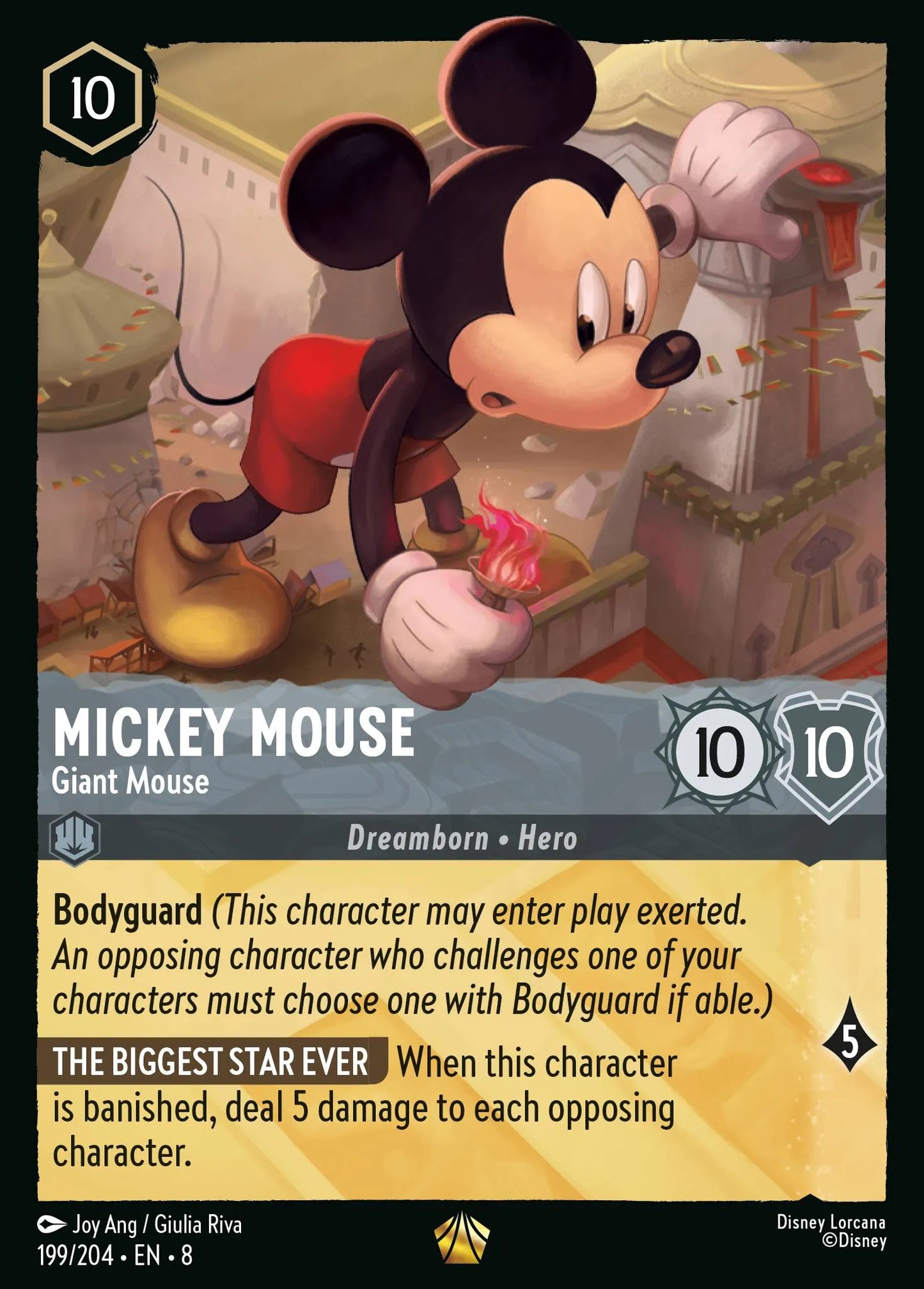 (199/204) Lorcana Reign of Jafar Single: Mickey Mouse - Giant Mouse Holo Legendary