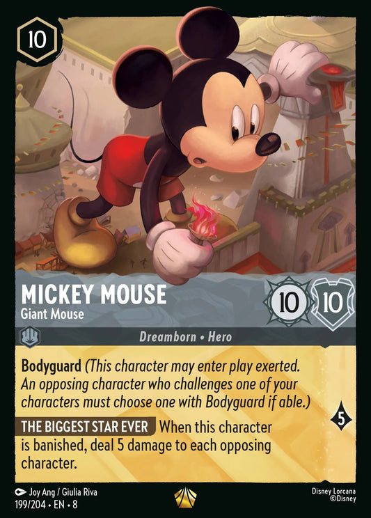 (199/204) Lorcana Reign of Jafar Single: Mickey Mouse - Giant Mouse Holo Legendary