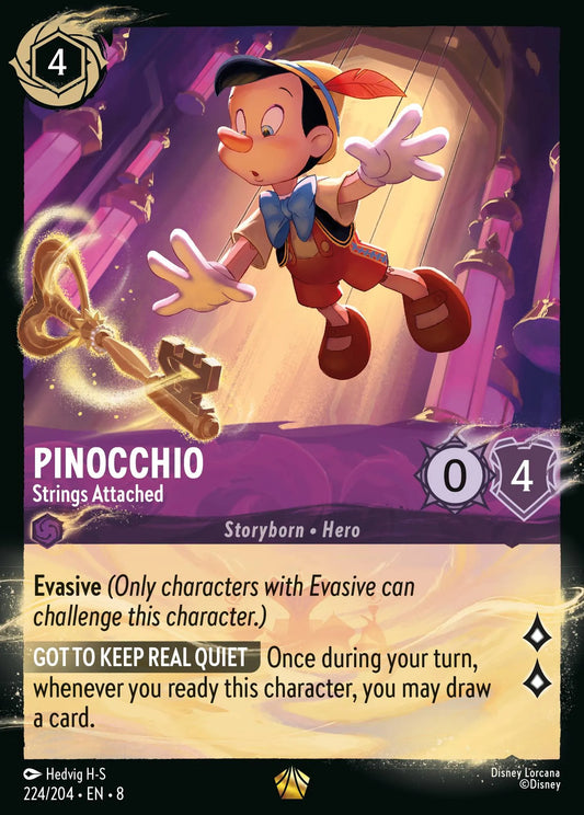(224/204) Lorcana Reign of Jafar Single: Pinocchio - Strings Attached (V.2)  Legendary