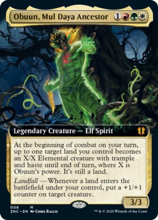 (008) Magic The Gathering Commander: Zendikar Rising Single: Obuun, Mul Daya Ancestor (V.2) Holo Mythic