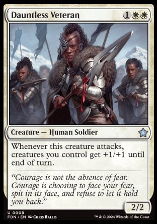 (008) Magic The Gathering Magic: The Gathering Foundations Single: Dauntless Veteran Holo Uncommon