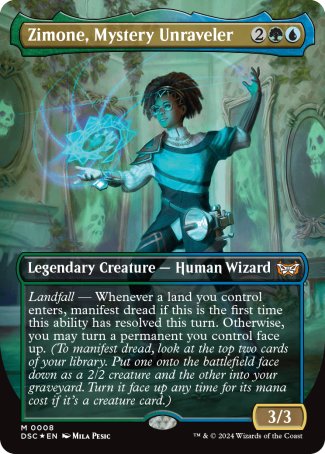 (008) Magic The Gathering Commander: Duskmourn: House of Horror Single: Zimone, Mystery Unraveler  Mythic