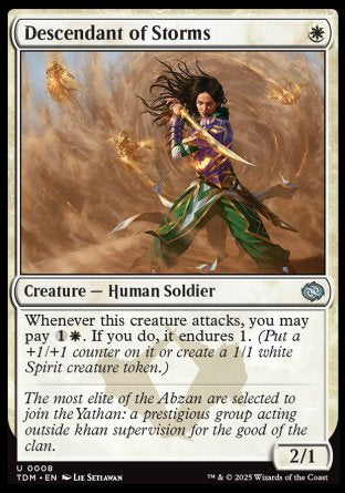 (008) Magic The Gathering Tarkir: Dragonstorm Single: Descendant of Storms  Uncommon
