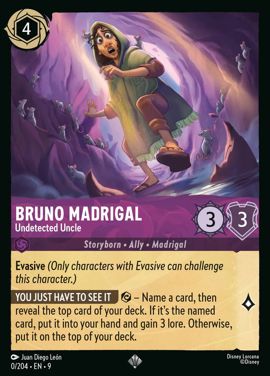 (000/204) Lorcana Fabled Single: Bruno Madrigal - Undetected Uncle Holo Super Rare