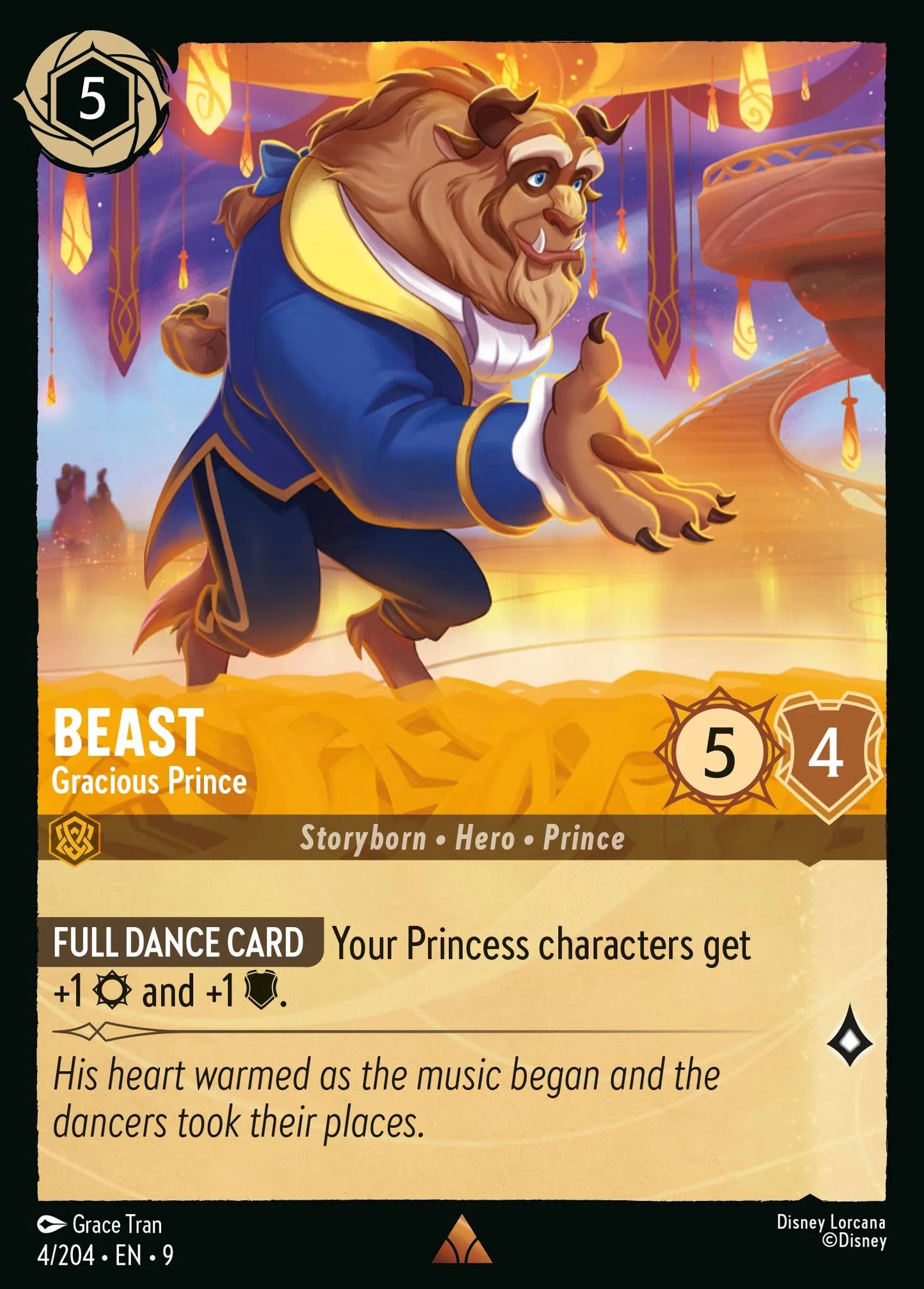 (004/204) Lorcana Fabled Single: Beast - Gracious Prince (V.1) Holo Rare