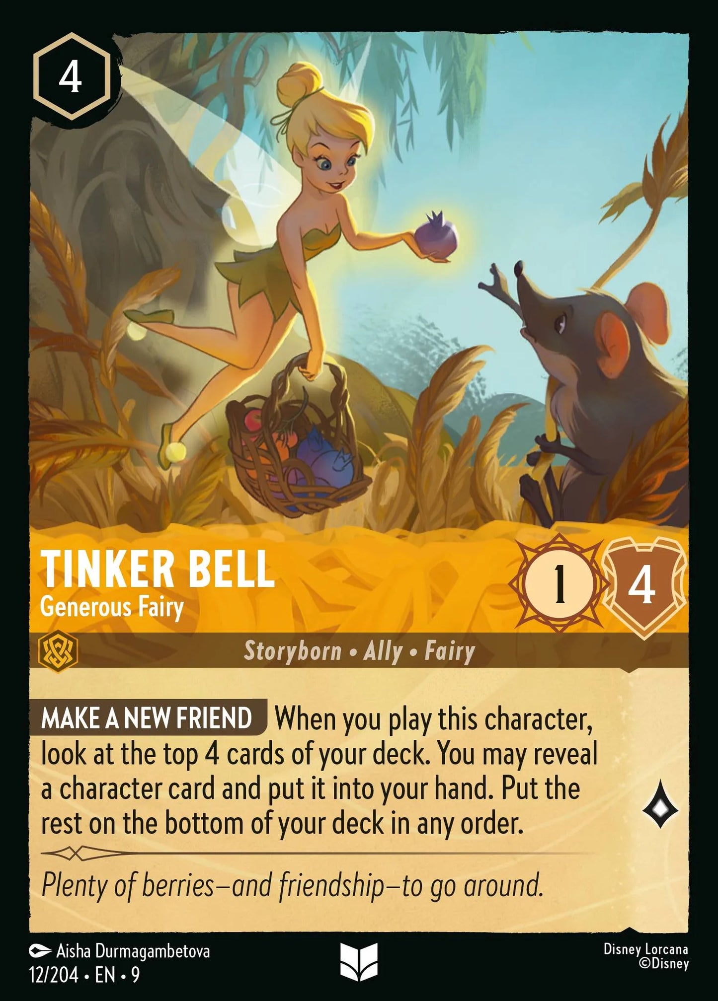 (012/204) Lorcana Fabled Single: Tinker Bell - Generous Fairy Holo Uncommon