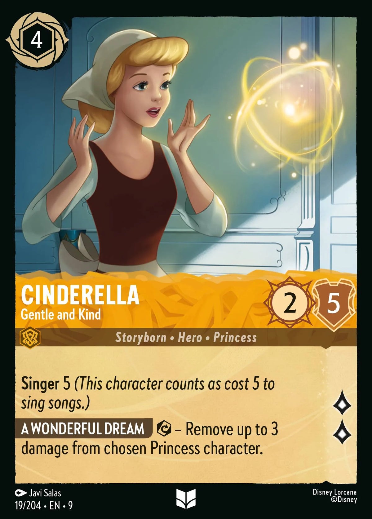(019/204) Lorcana Fabled Single: Cinderella - Gentle and Kind Holo Uncommon