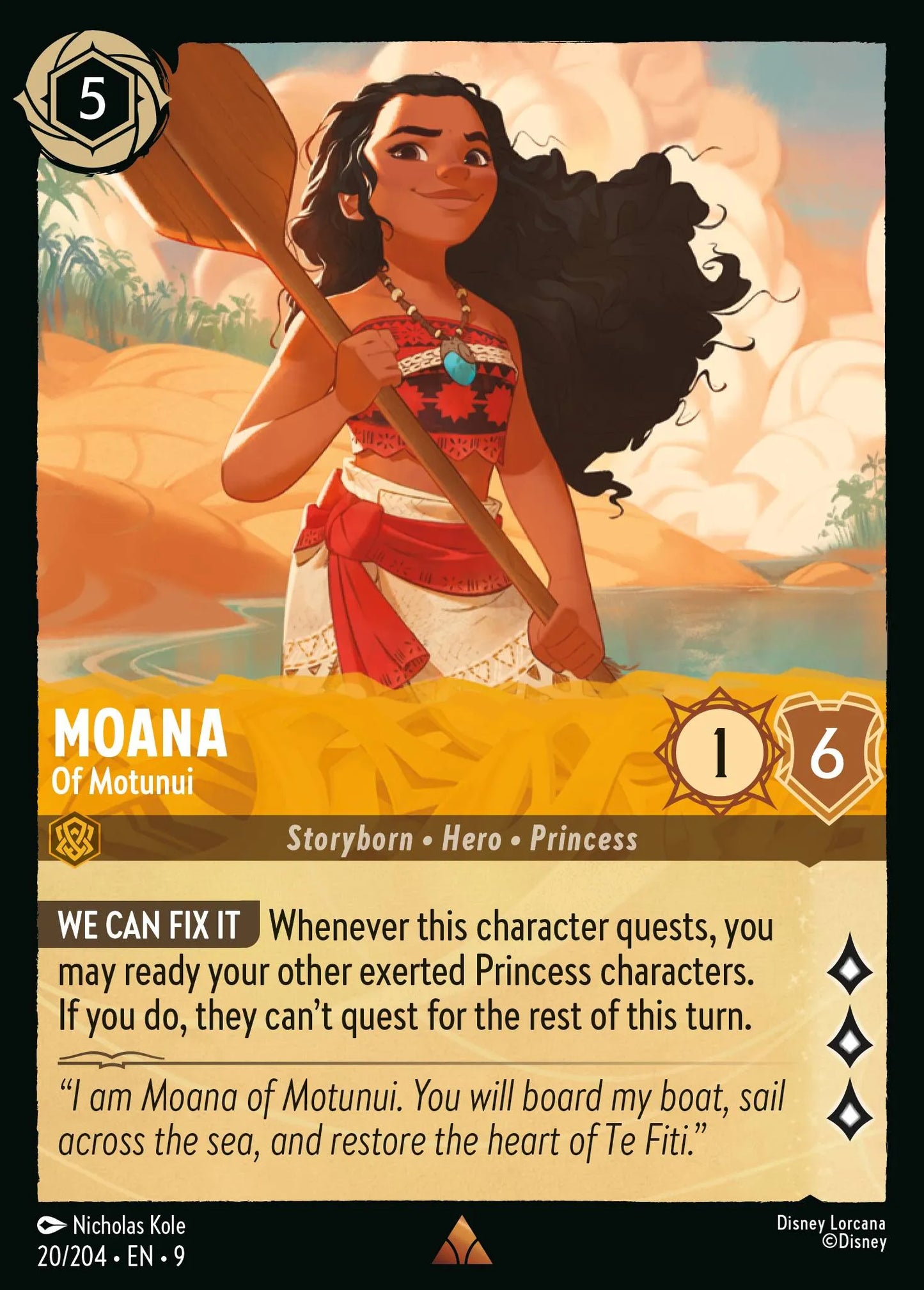 (020/204) Lorcana Fabled Single: Moana - Of Motunui Holo Rare