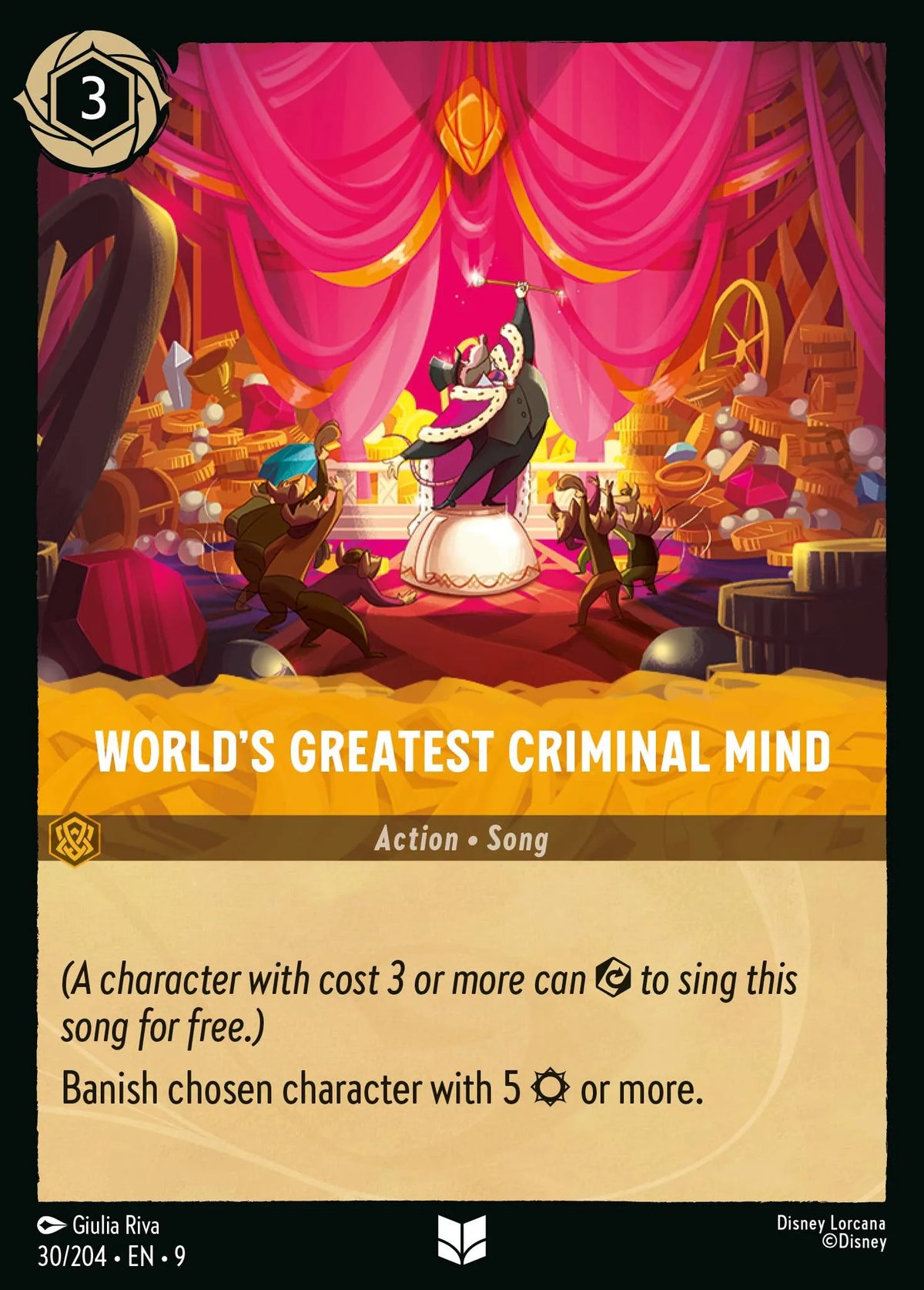 (030/204) Lorcana Fabled Single: World's Greatest Criminal Mind Holo Uncommon