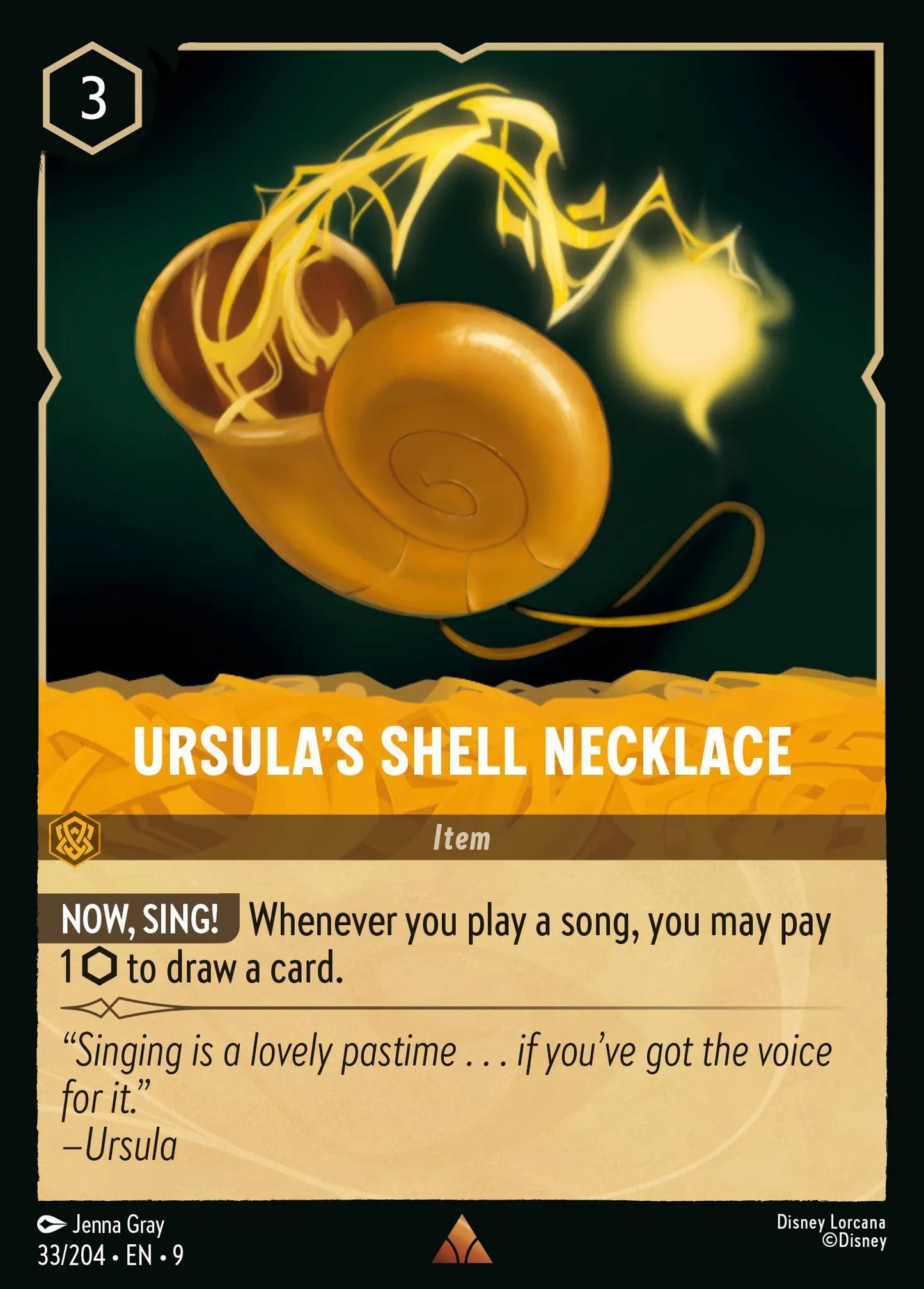 (033/204) Lorcana Fabled Single: Ursula's Shell Necklace Holo Rare