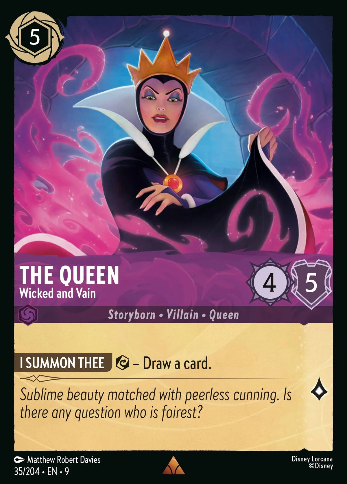 (035/204) Lorcana Fabled Single: The Queen - Wicked and Vain Holo Rare