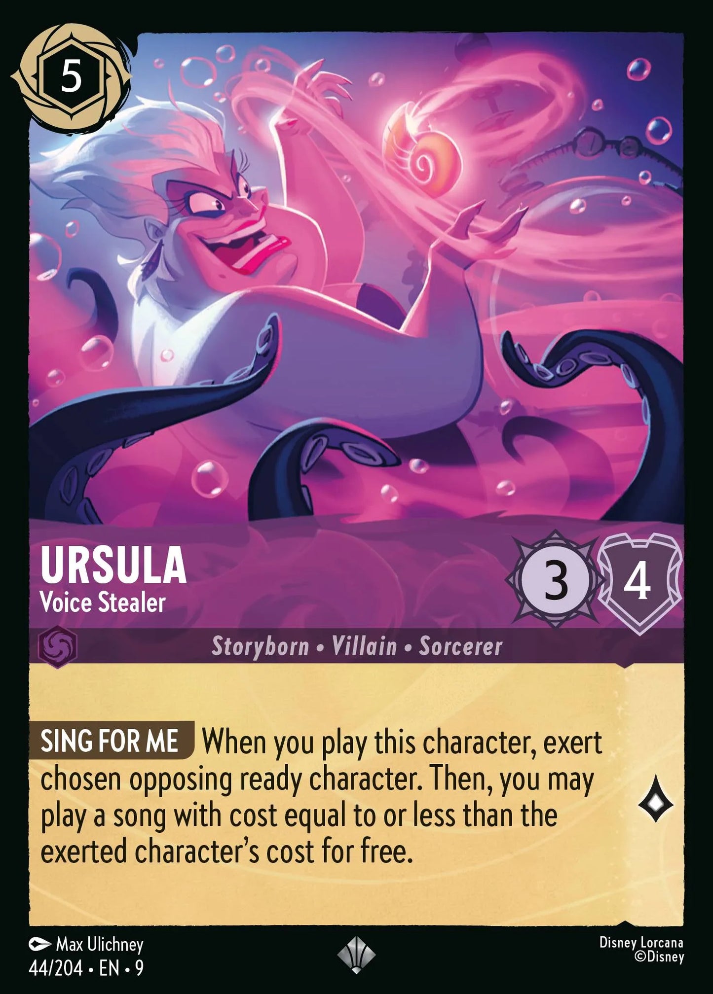(044/204) Lorcana Fabled Single: Ursula - Voice Stealer  Super Rare