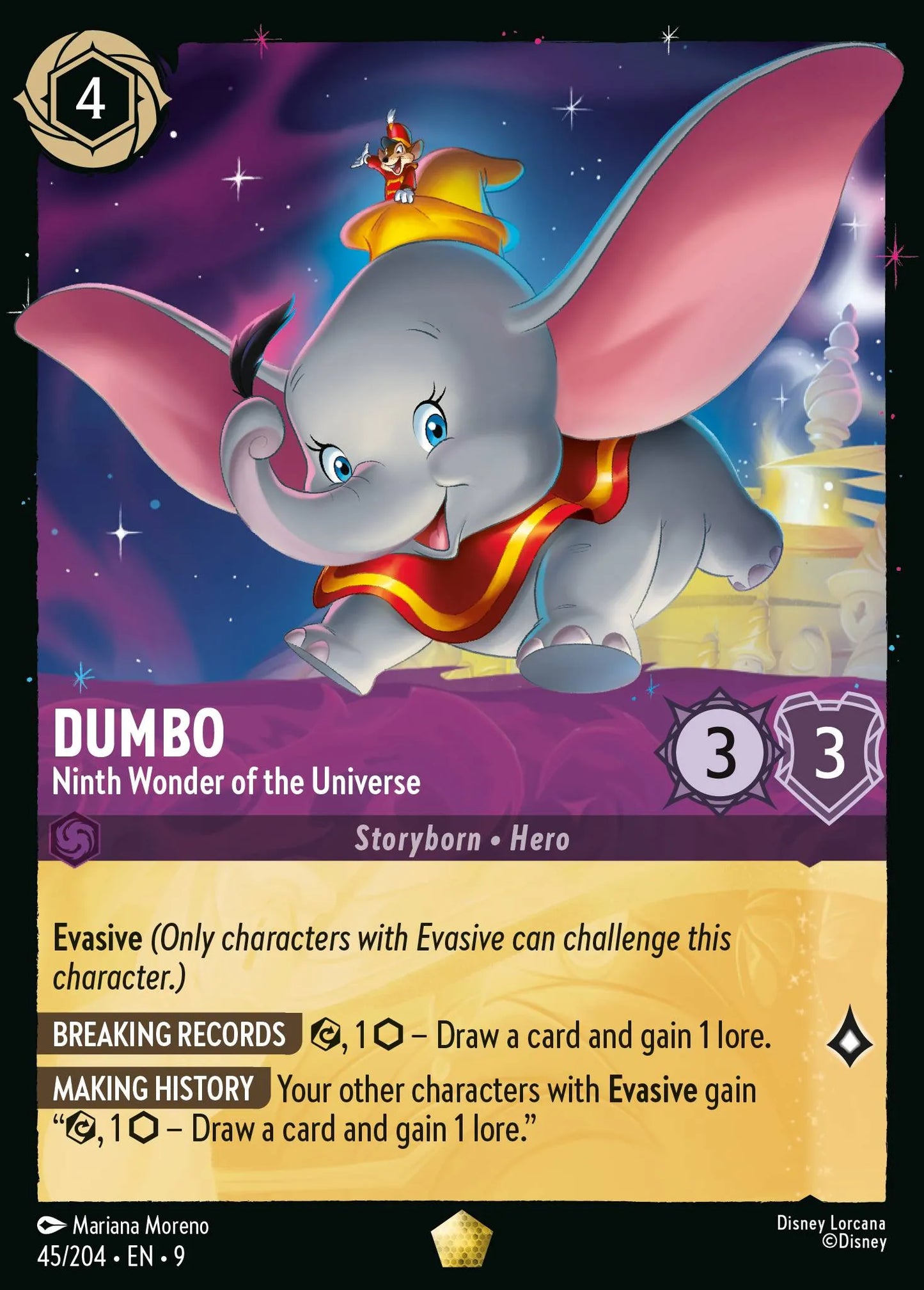 (045/204) Lorcana Fabled Single: Dumbo - Ninth Wonder of the Universe (V.1)  Legendary