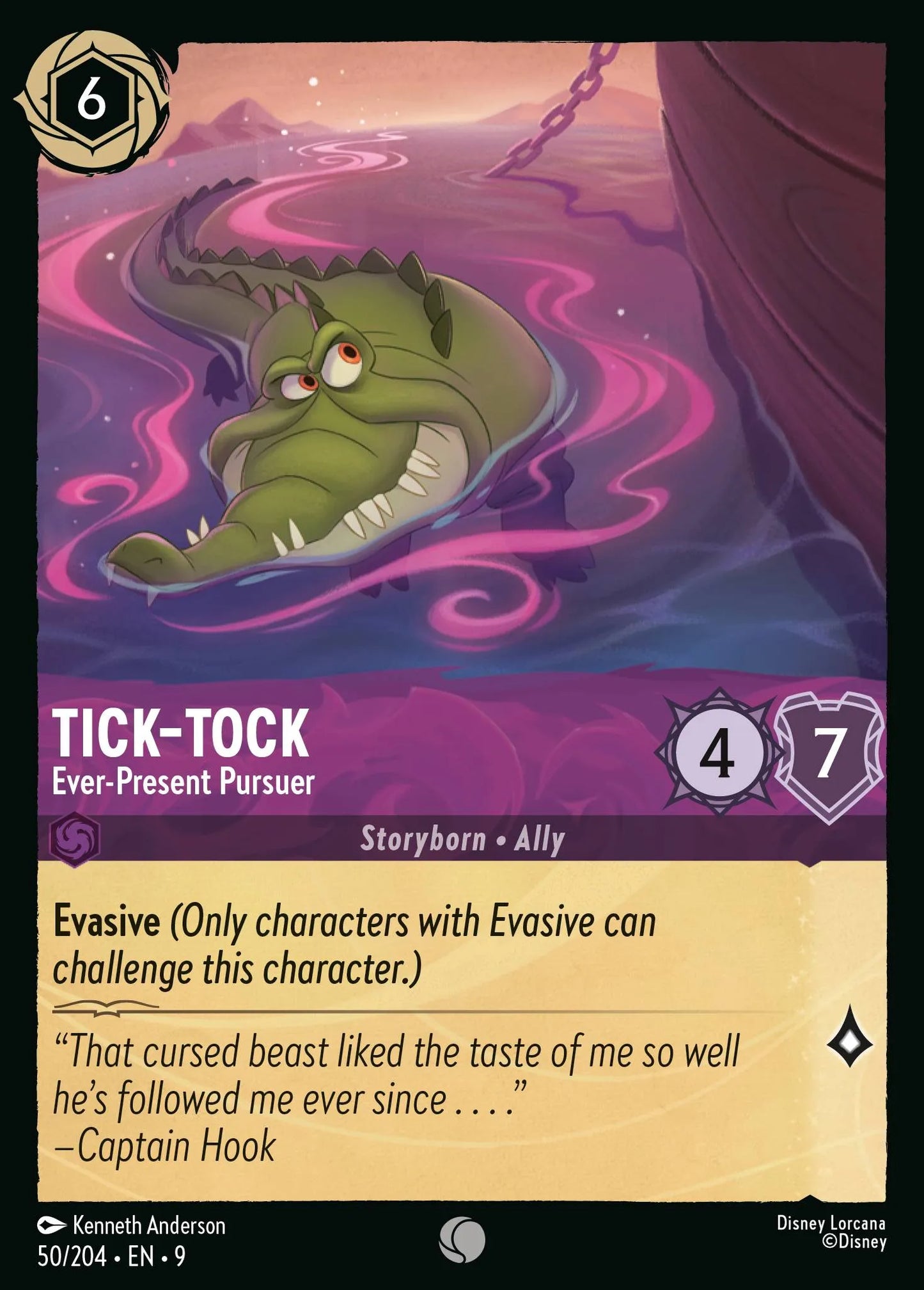 (050/204) Lorcana Fabled Single: Tick-Tock - Ever-Present Pursuer  Common