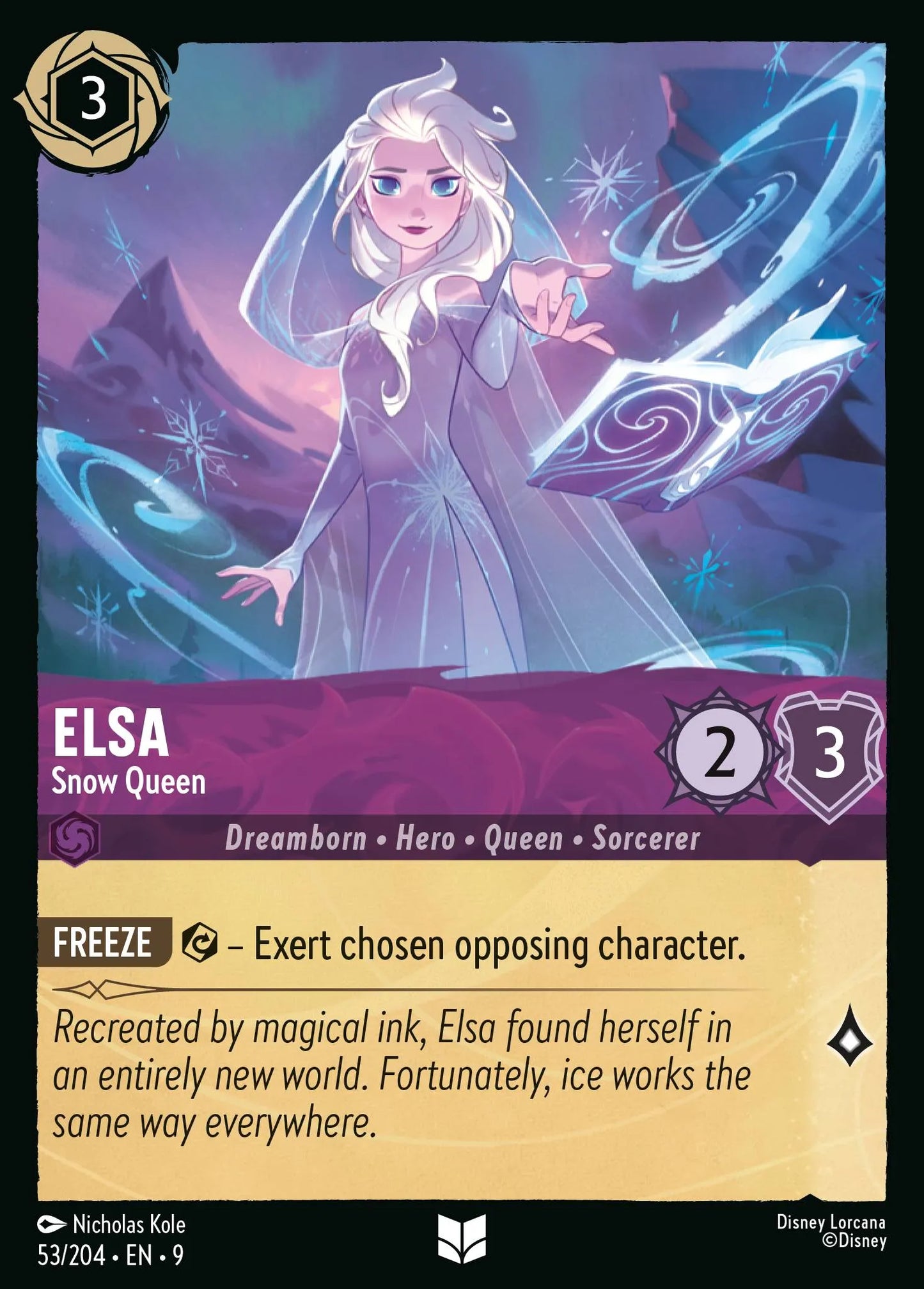 (053/204) Lorcana Fabled Single: Elsa - Snow Queen (V.1)  Uncommon