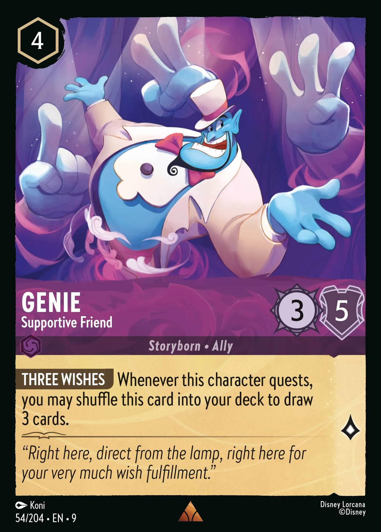 (054/204) Lorcana Fabled Single: Genie - Supportive Friend Holo Rare