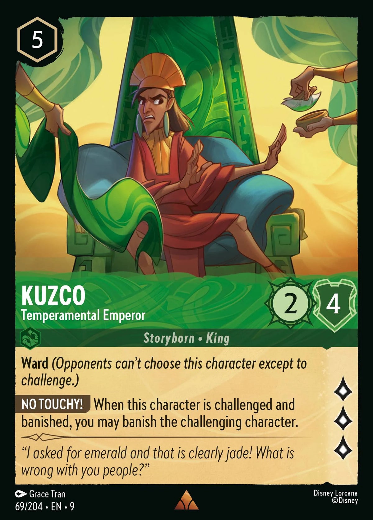(069/204) Lorcana Fabled Single: Kuzco - Temperamental Emperor  Rare