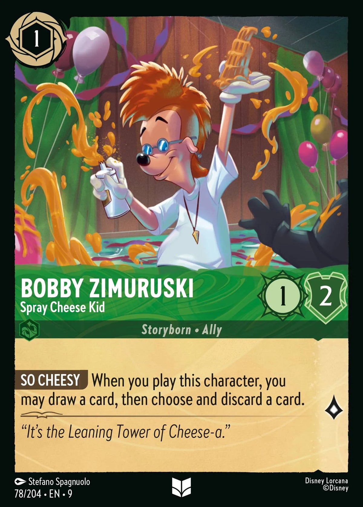 (078/204) Lorcana Fabled Single: Bobby Zimuruski - Spray Cheese Kid Holo Uncommon