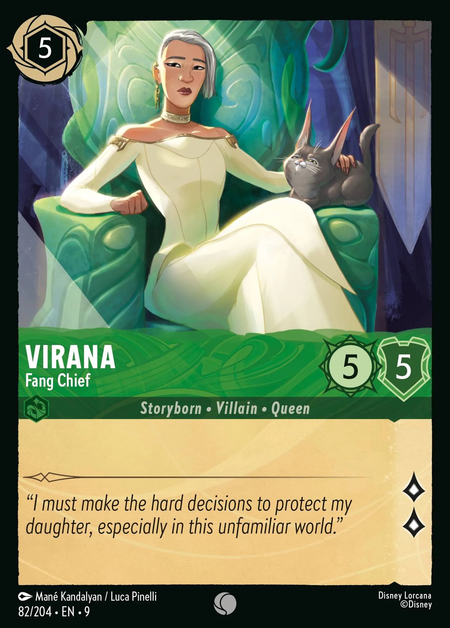 (082/204) Lorcana Fabled Single: Virana - Fang Chief Holo Common