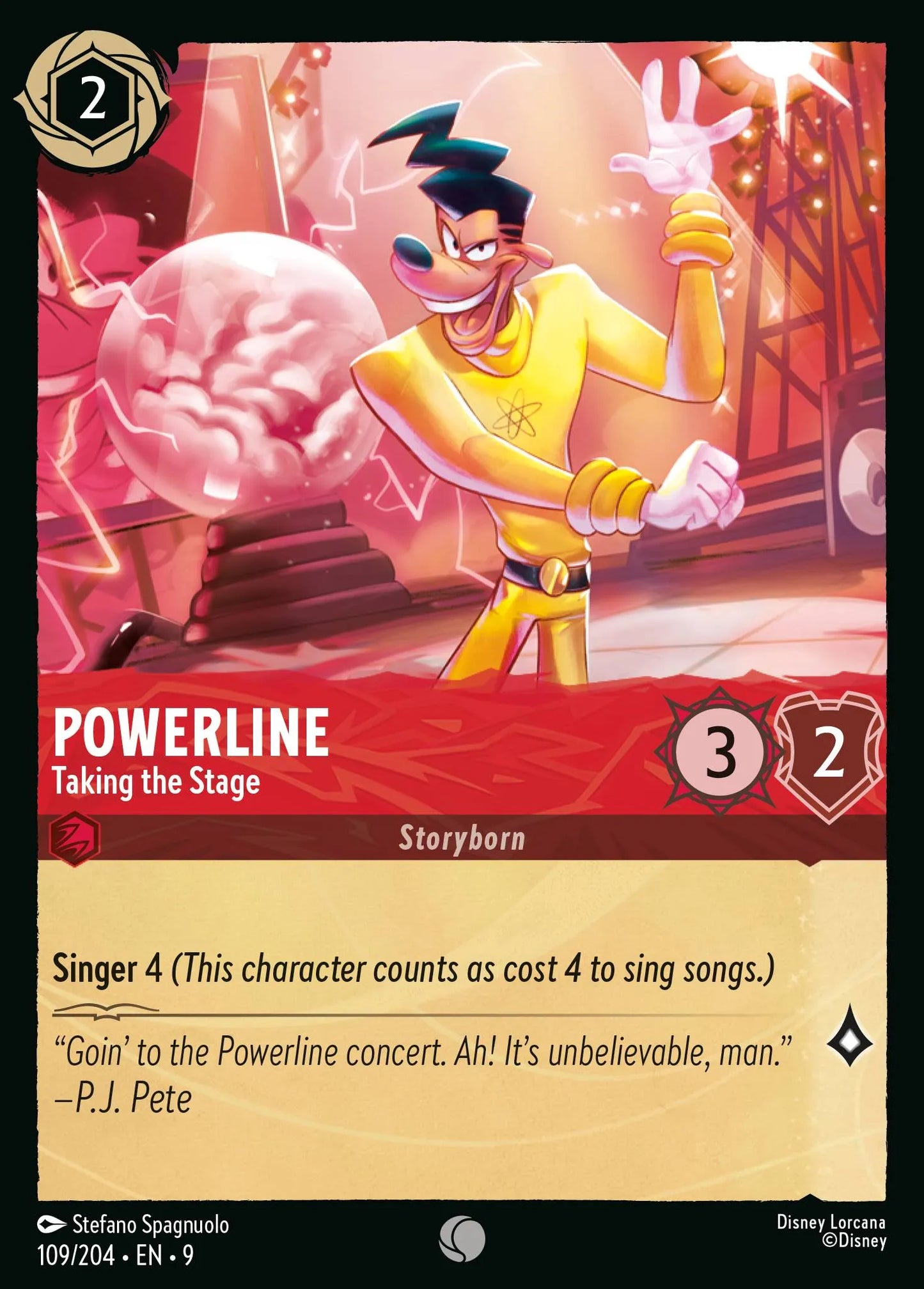 (109/204) Lorcana Fabled Single: Powerline - Taking the Stage Holo Common