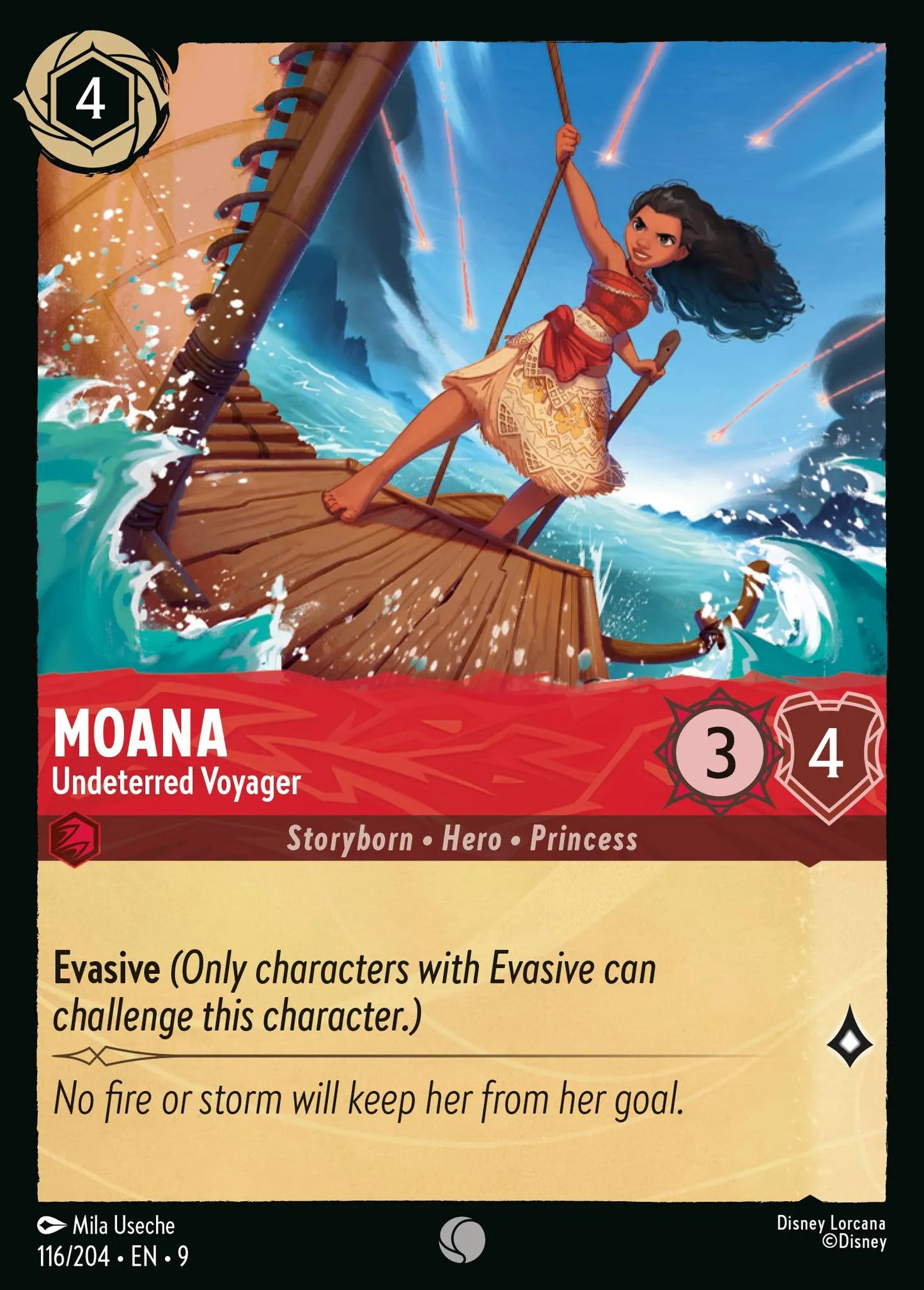 (116/204) Lorcana Fabled Single: Moana - Undeterred Voyager Holo Common