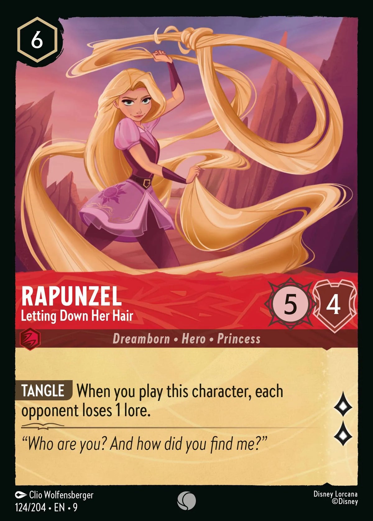 (124/204) Lorcana Fabled Single: Rapunzel - Letting Down Her Hair  Common