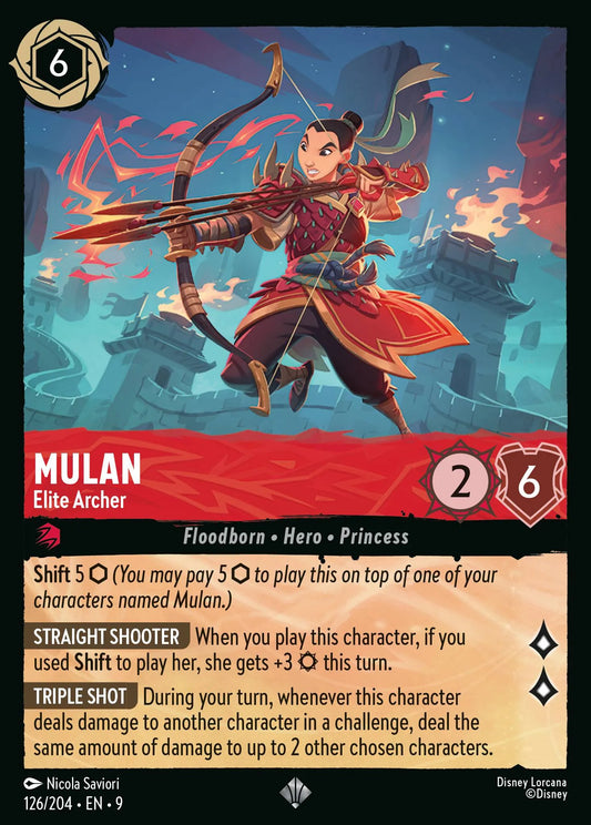 (126/204) Lorcana Fabled Single: Mulan - Elite Archer  Super Rare