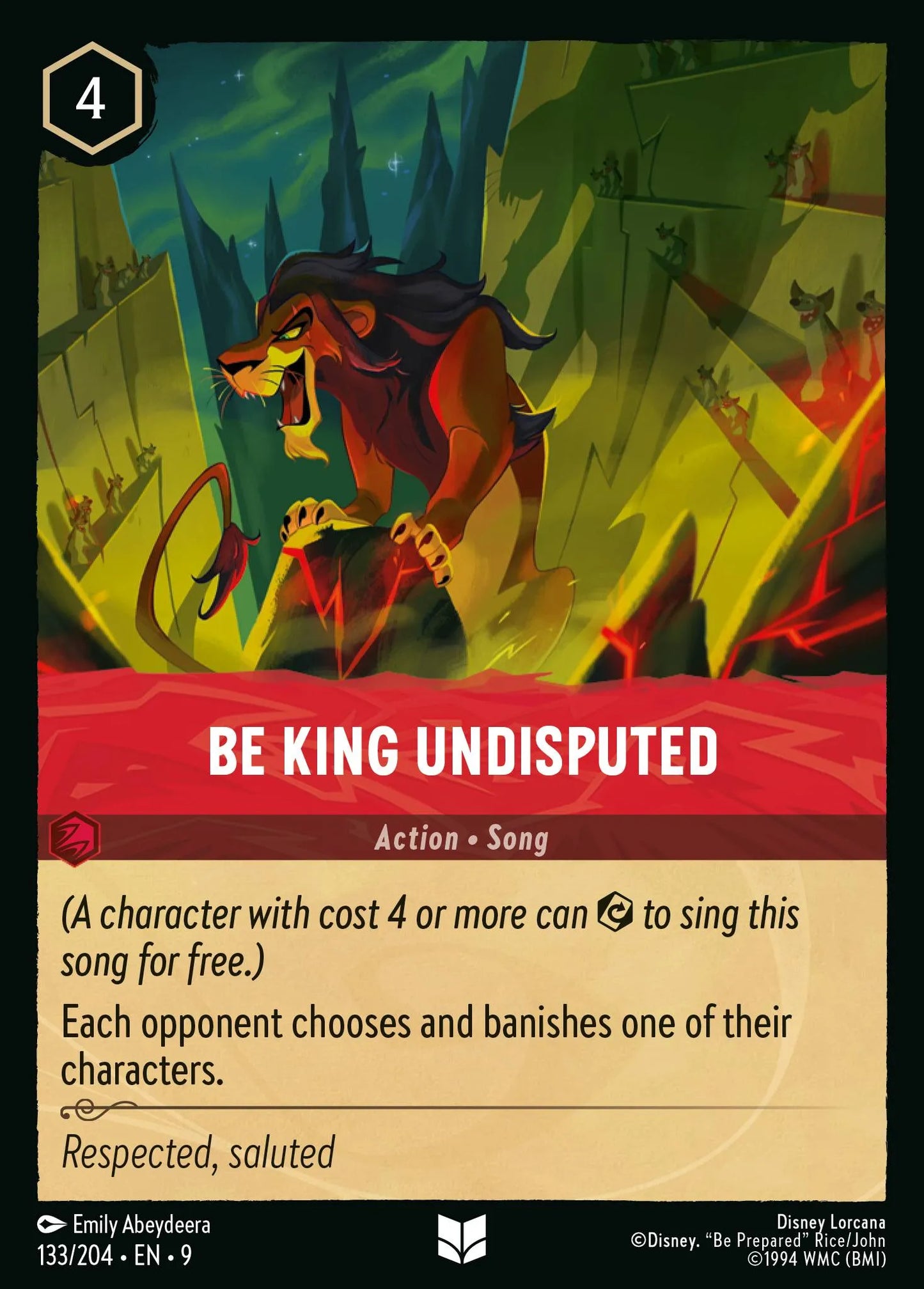 (133/204) Lorcana Fabled Single: Be King Undisputed (V.1) Holo Uncommon