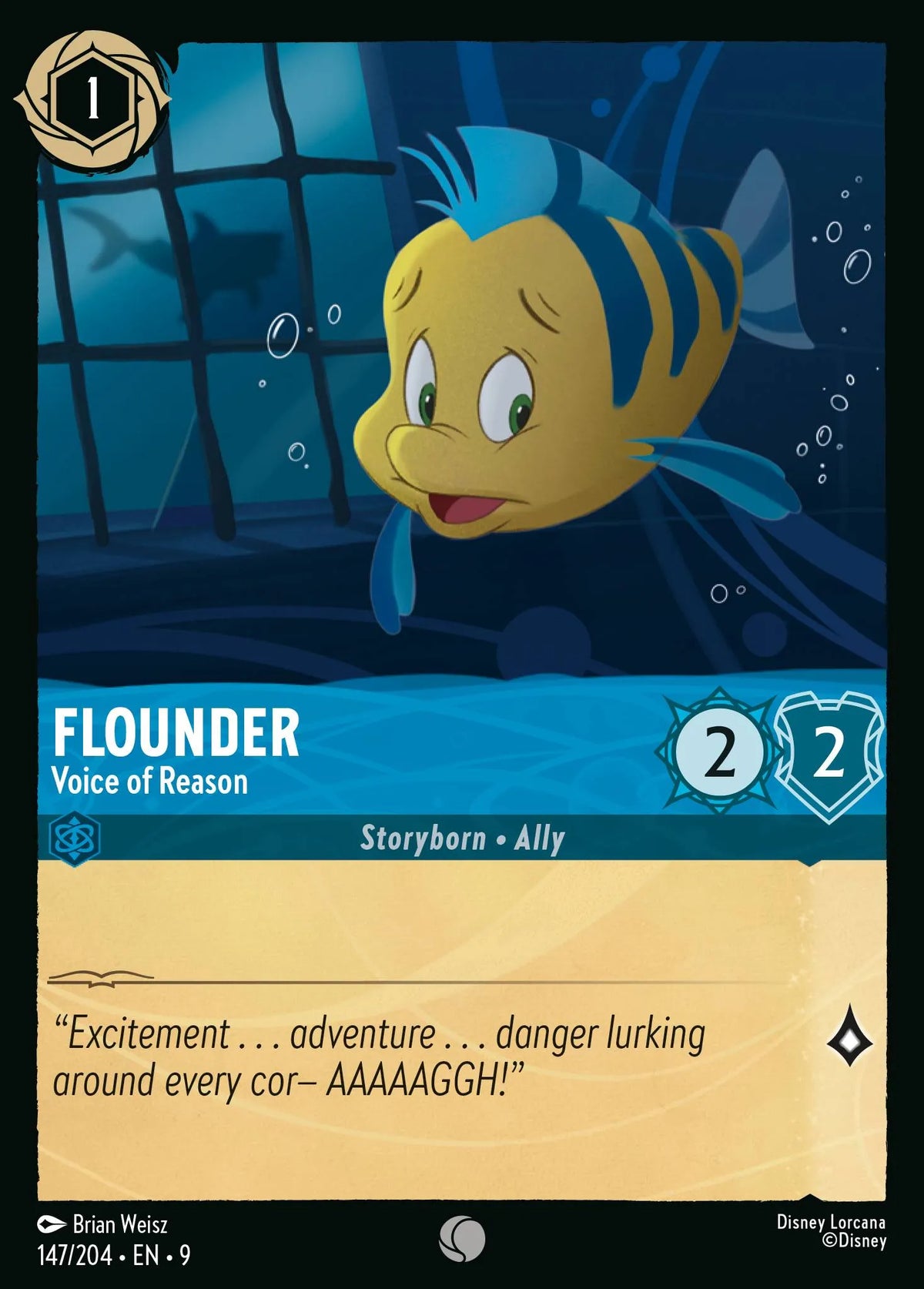 (147/204) Lorcana Fabled Single: Flounder - Voice of Reason Holo Common