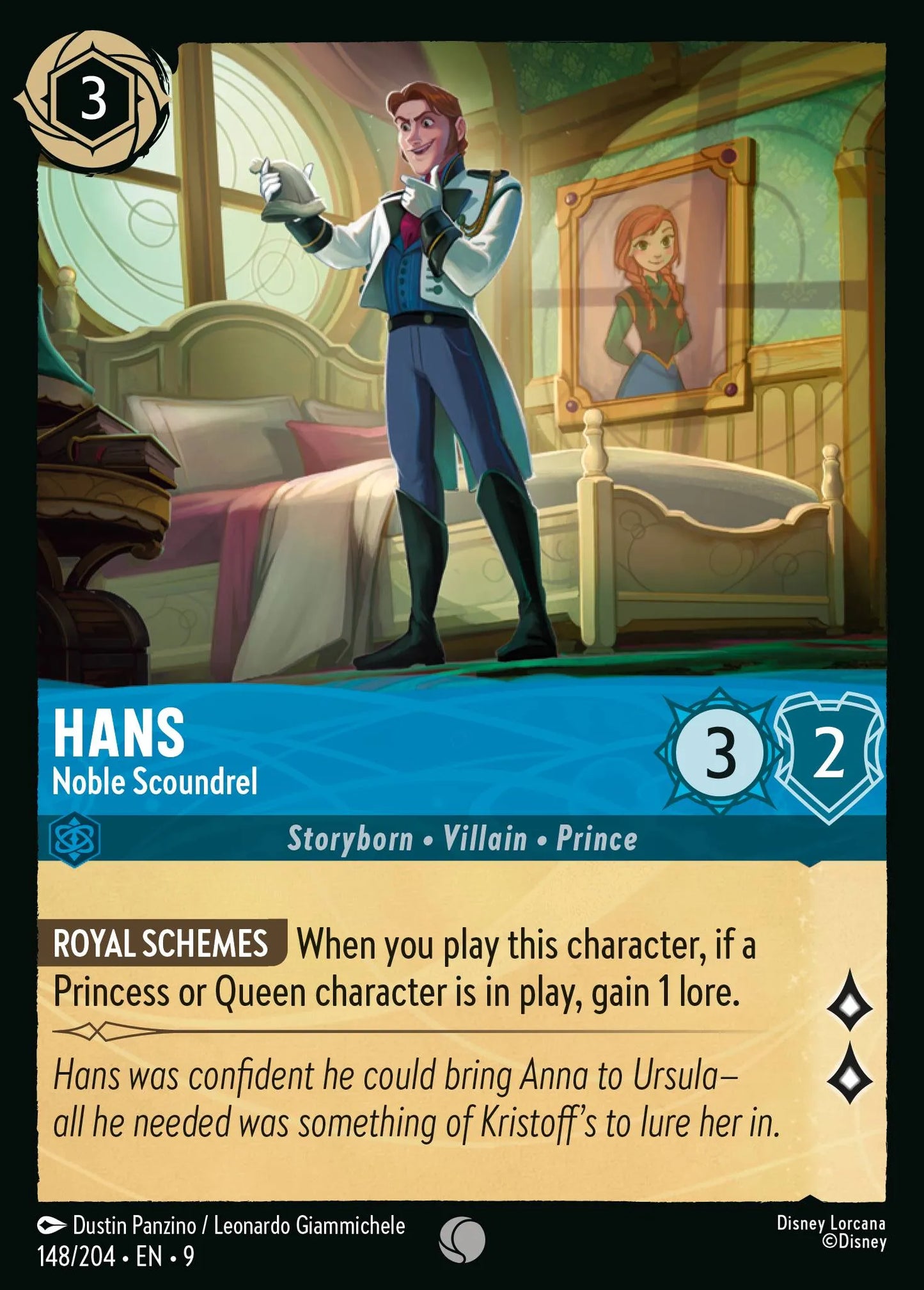 (148/204) Lorcana Fabled Single: Hans - Noble Scoundrel  Common