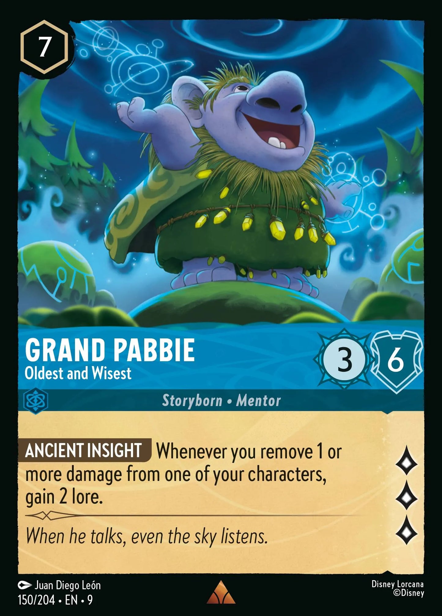 (150/204) Lorcana Fabled Single: Grand Pabbie - Oldest and Wisest Holo Rare