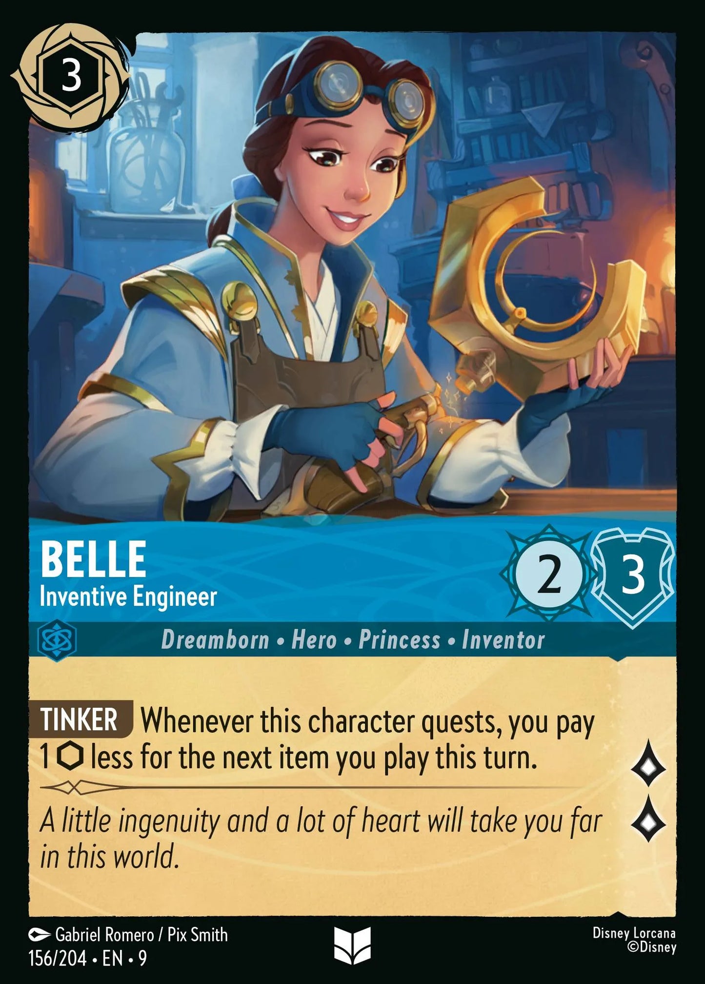 (156/204) Lorcana Fabled Single: Belle - Inventive Engineer  Uncommon