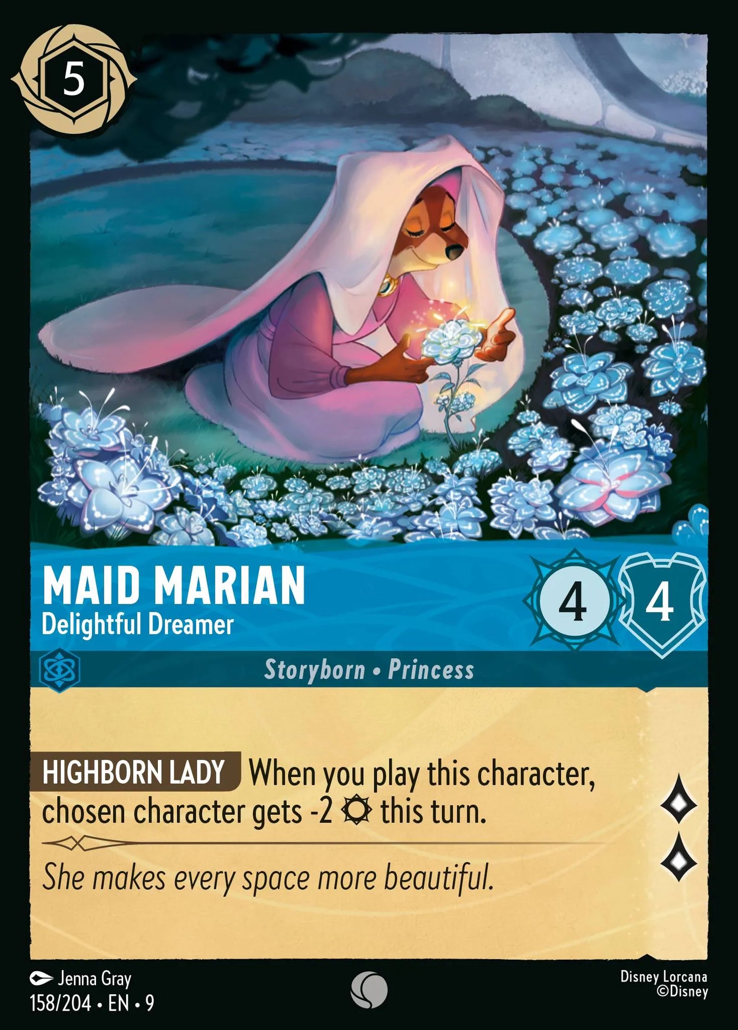 (158/204) Lorcana Fabled Single: Maid Marian - Delightful Dreamer Holo Common