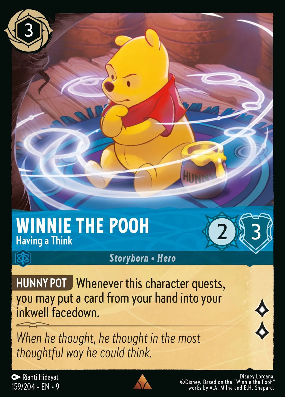 (159/204) Lorcana Fabled Single: Winnie the Pooh - Having a Think Holo Rare