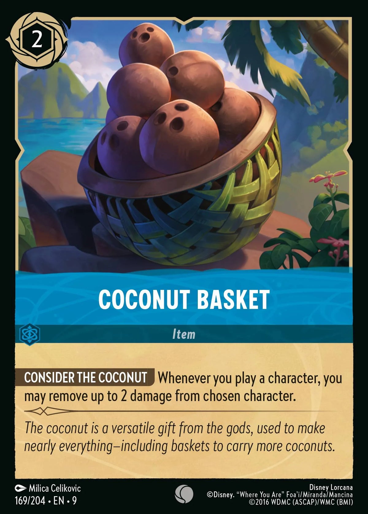 (169/204) Lorcana Fabled Single: Coconut Basket Holo Common