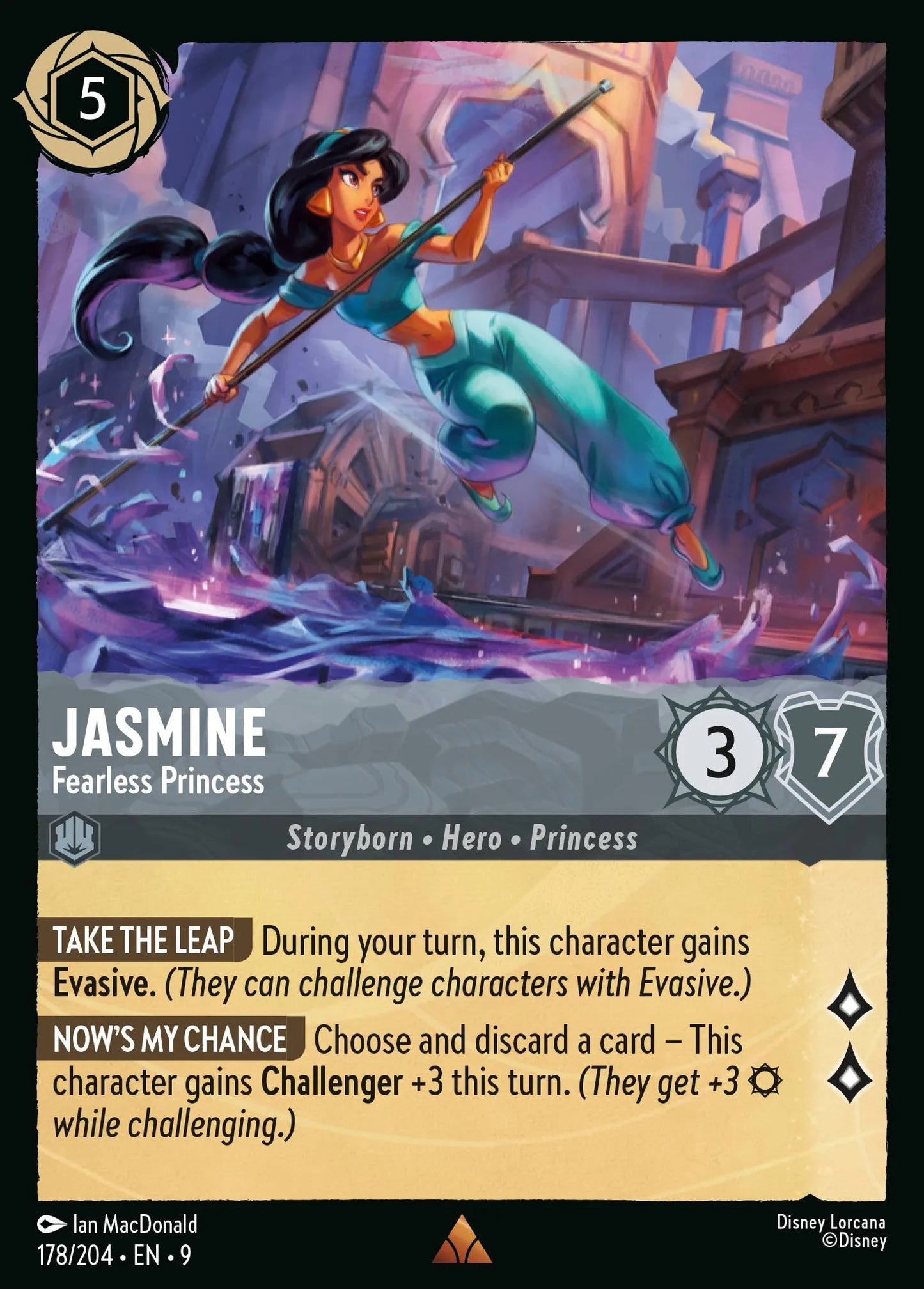 (178/204) Lorcana Fabled Single: Jasmine - Fearless Princess (V.1) Holo Rare