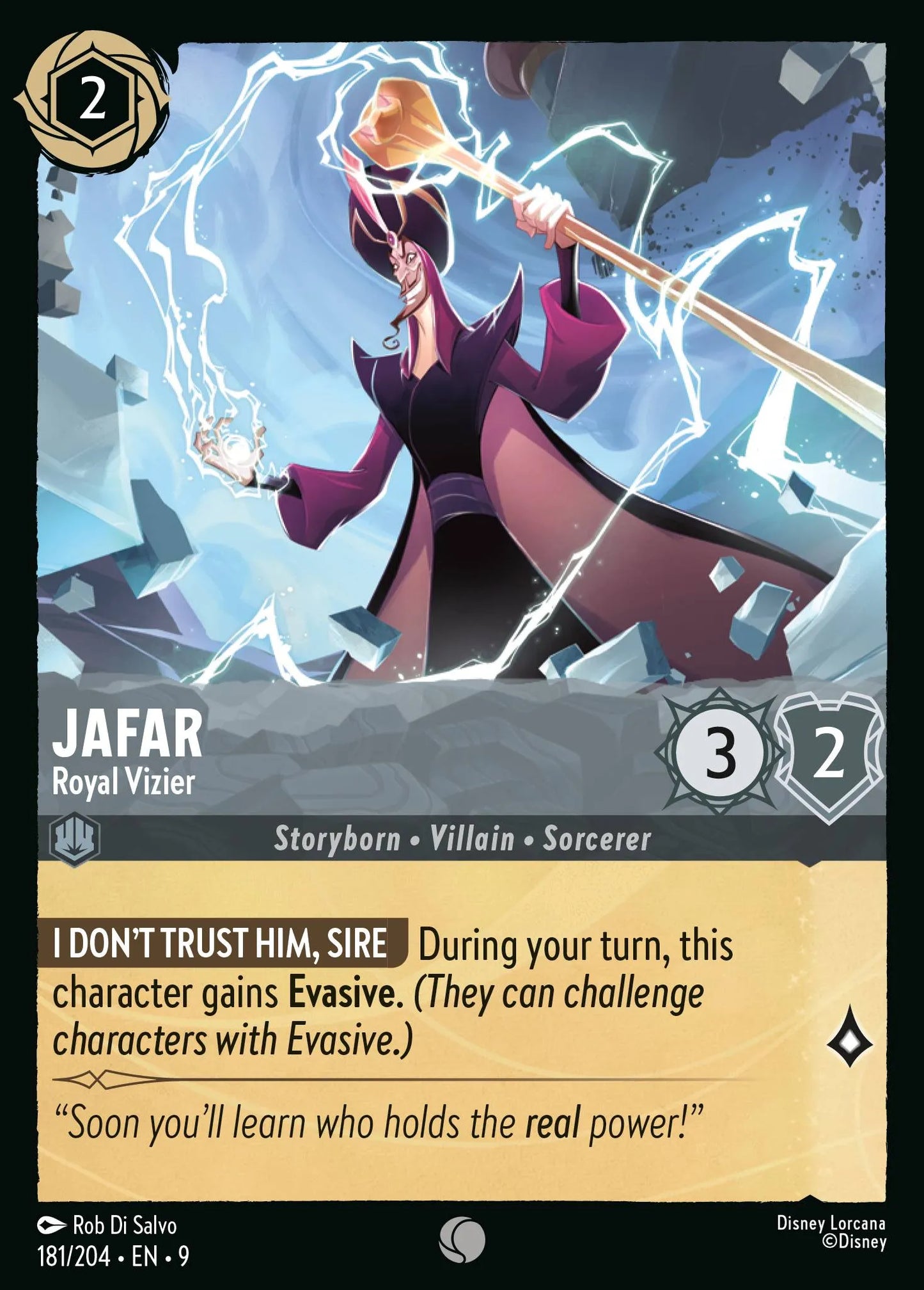 (181/204) Lorcana Fabled Single: Jafar - Royal Vizier Holo Common