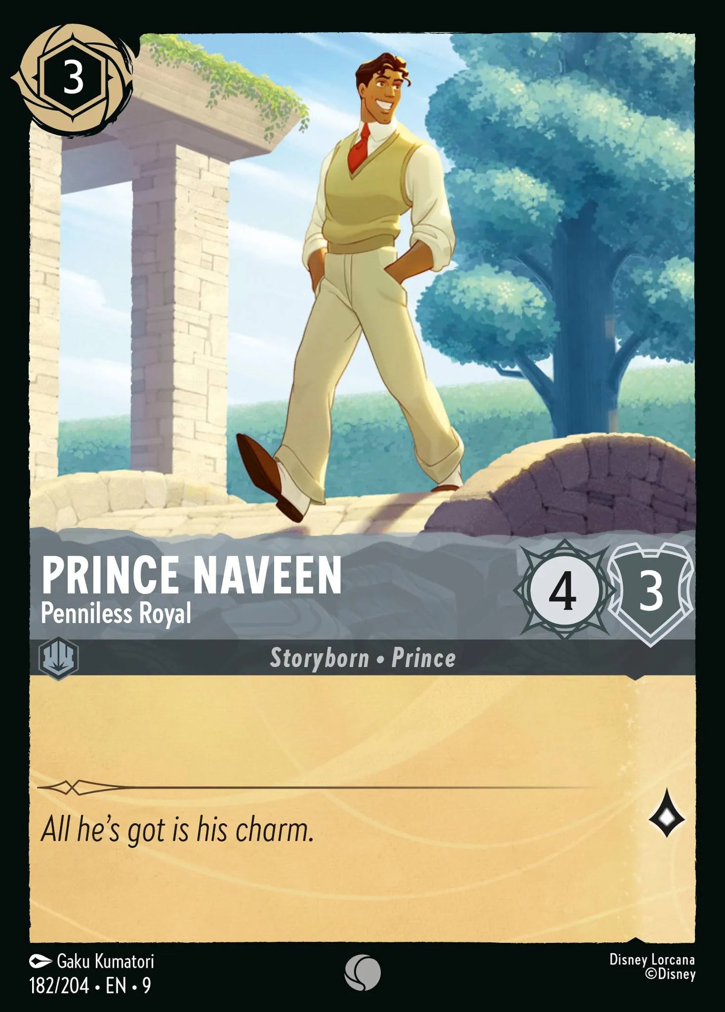 (182/204) Lorcana Fabled Single: Prince Naveen - Penniless Royal  Common