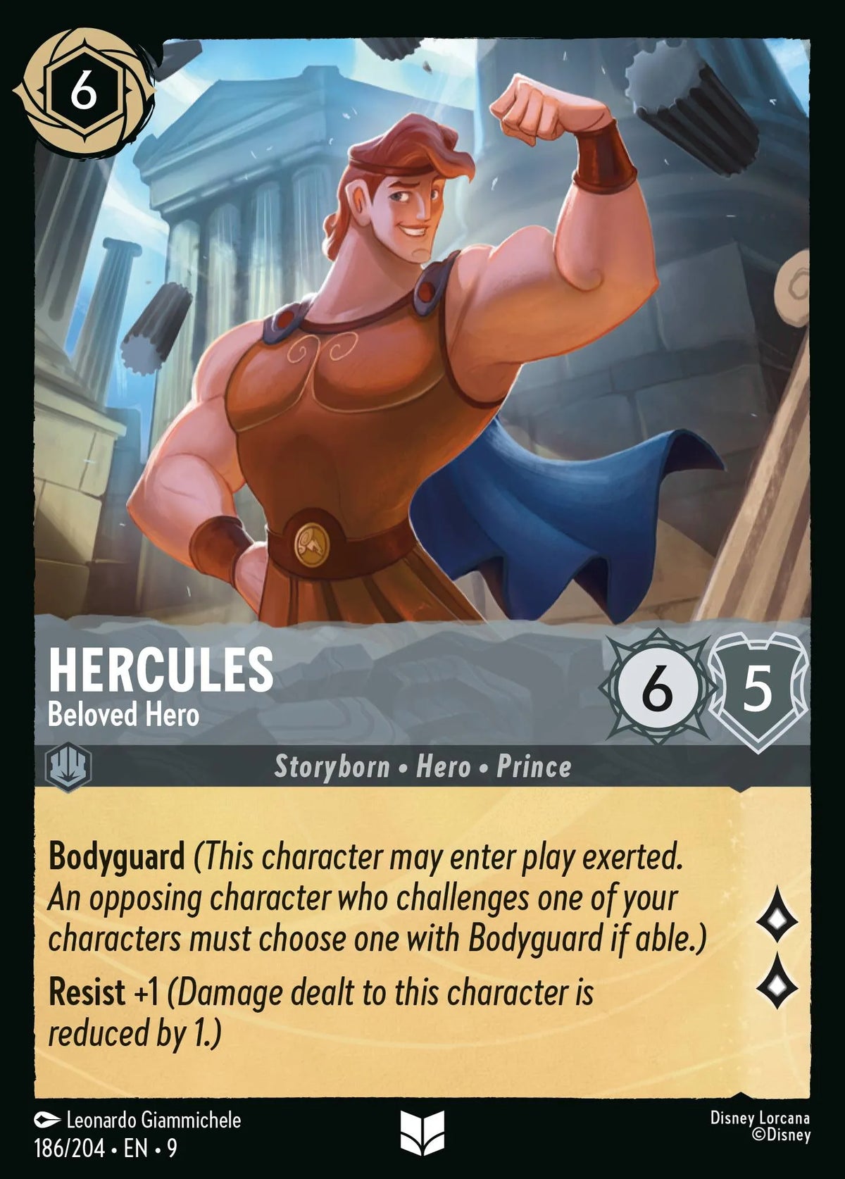 (186/204) Lorcana Fabled Single: Hercules - Beloved Hero  Uncommon