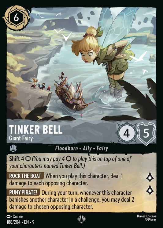 (188/204) Lorcana Fabled Single: Tinker Bell - Giant Fairy  Super Rare