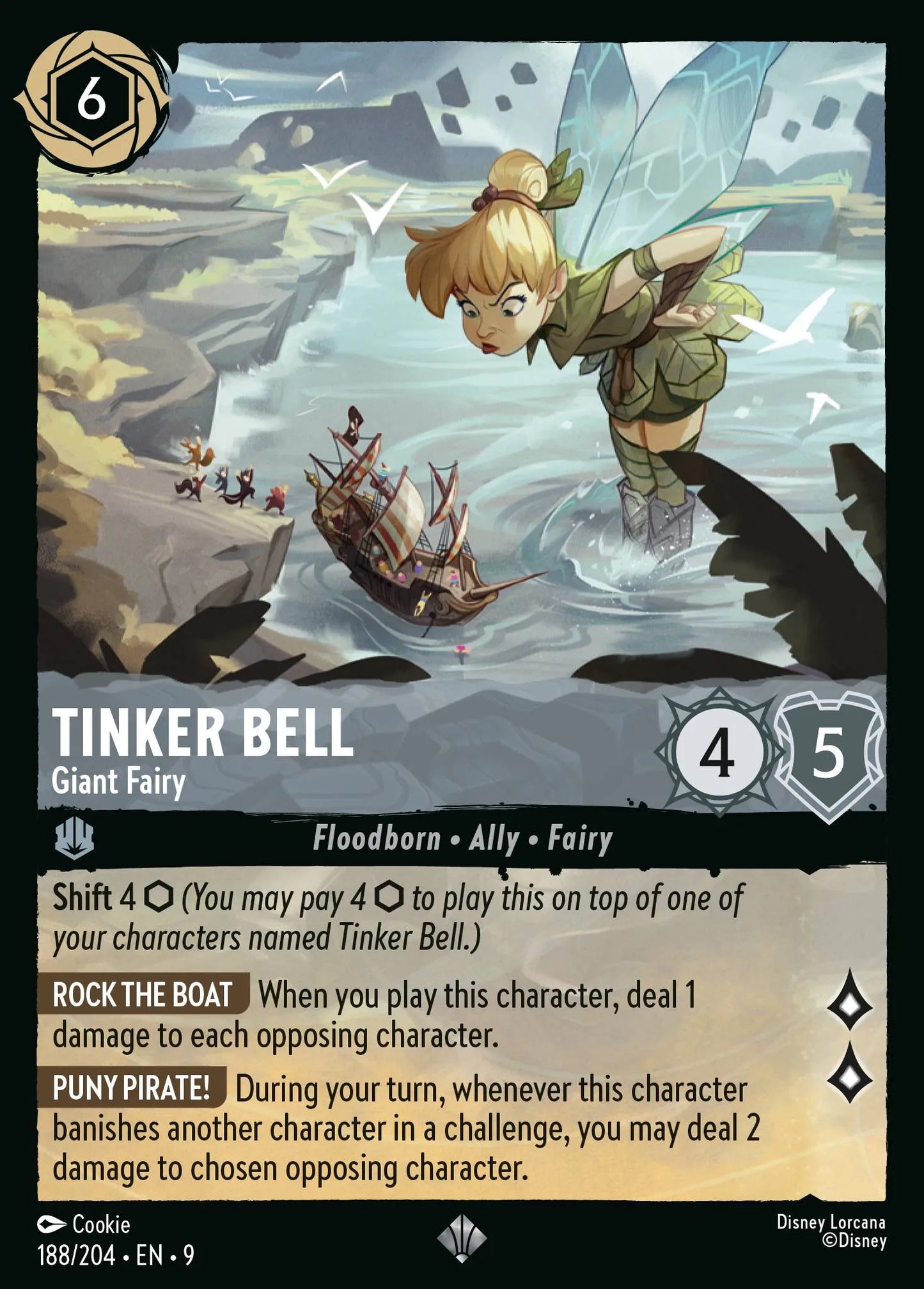 (188/204) Lorcana Fabled Single: Tinker Bell - Giant Fairy Holo Super Rare