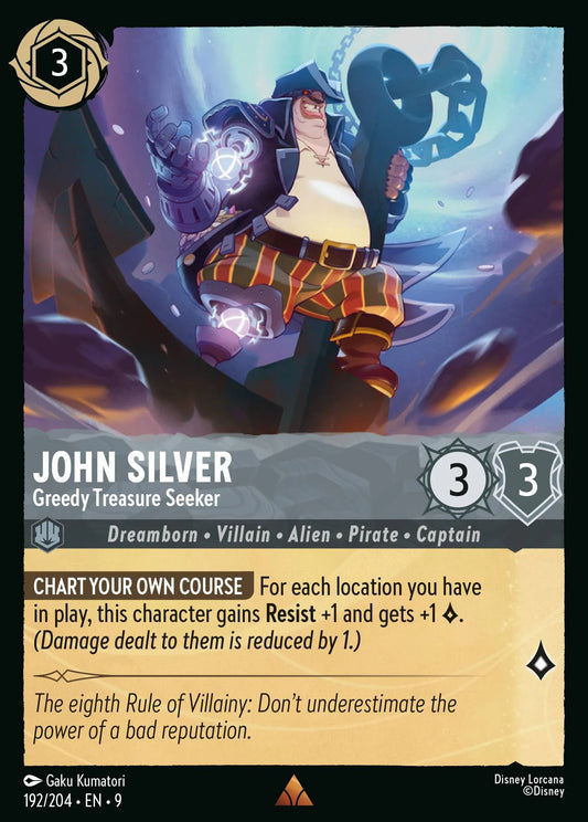 (192/204) Lorcana Fabled Single: John Silver - Greedy Treasure Seeker Holo Rare