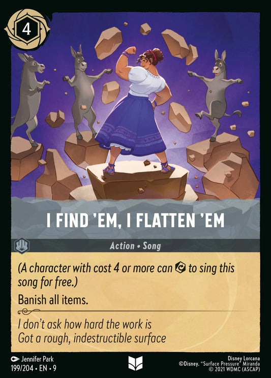 (199/204) Lorcana Fabled Single: I Find 'em, I Flatten 'em  Uncommon