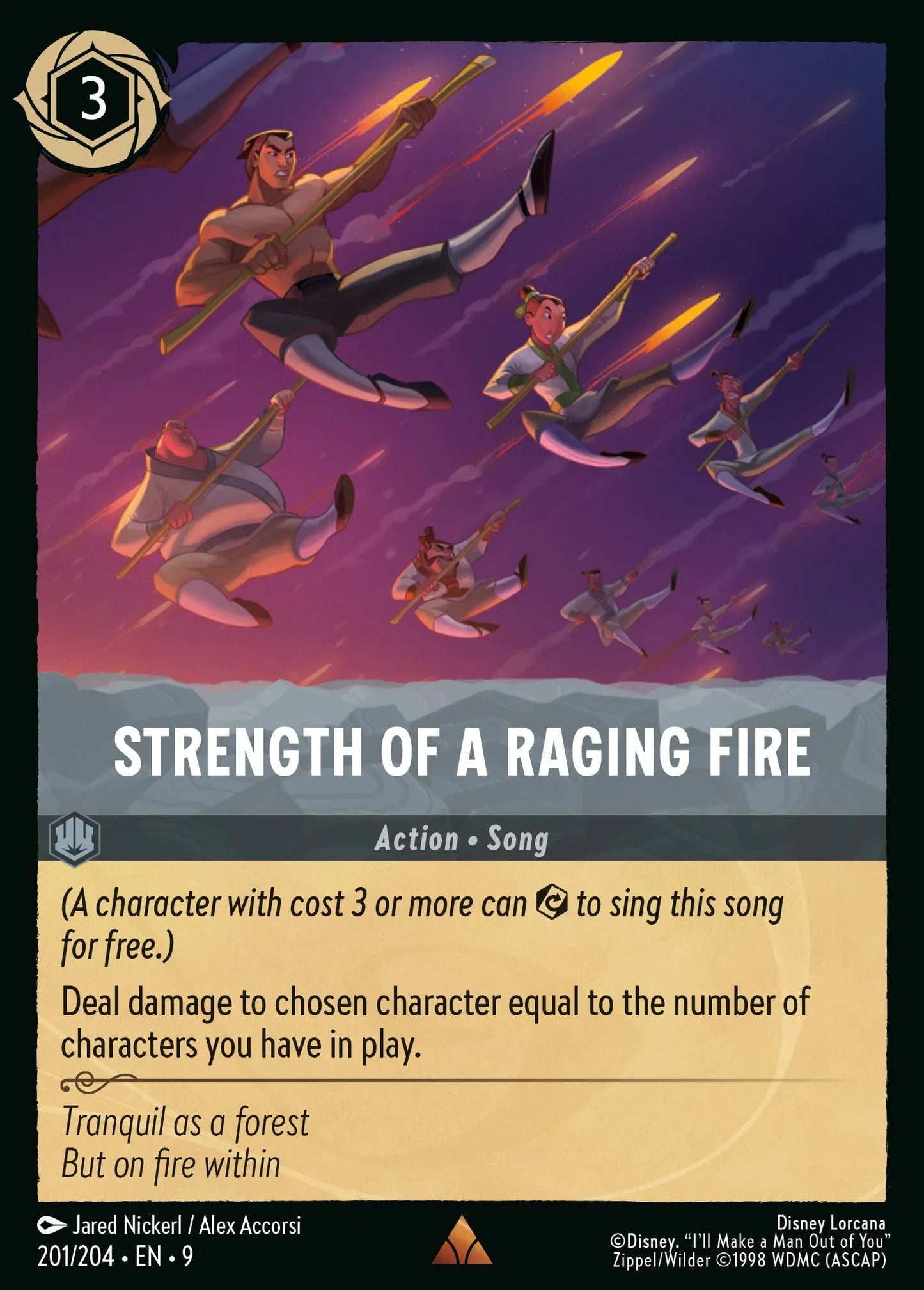 (201/204) Lorcana Fabled Single: Strength of a Raging Fire Holo Rare