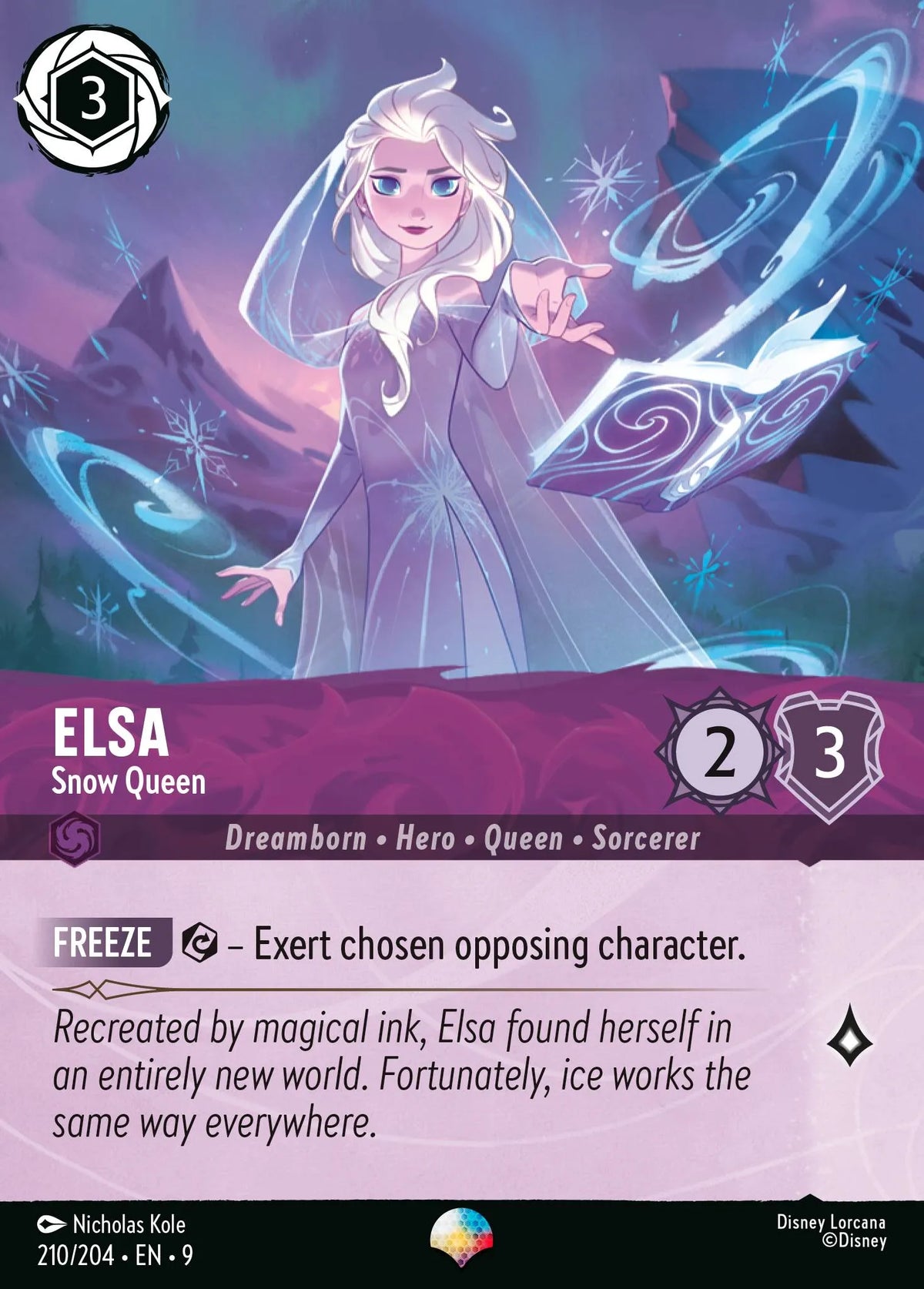 (210/204) Lorcana Fabled Single: Elsa - Snow Queen (V.2) Holo Epic