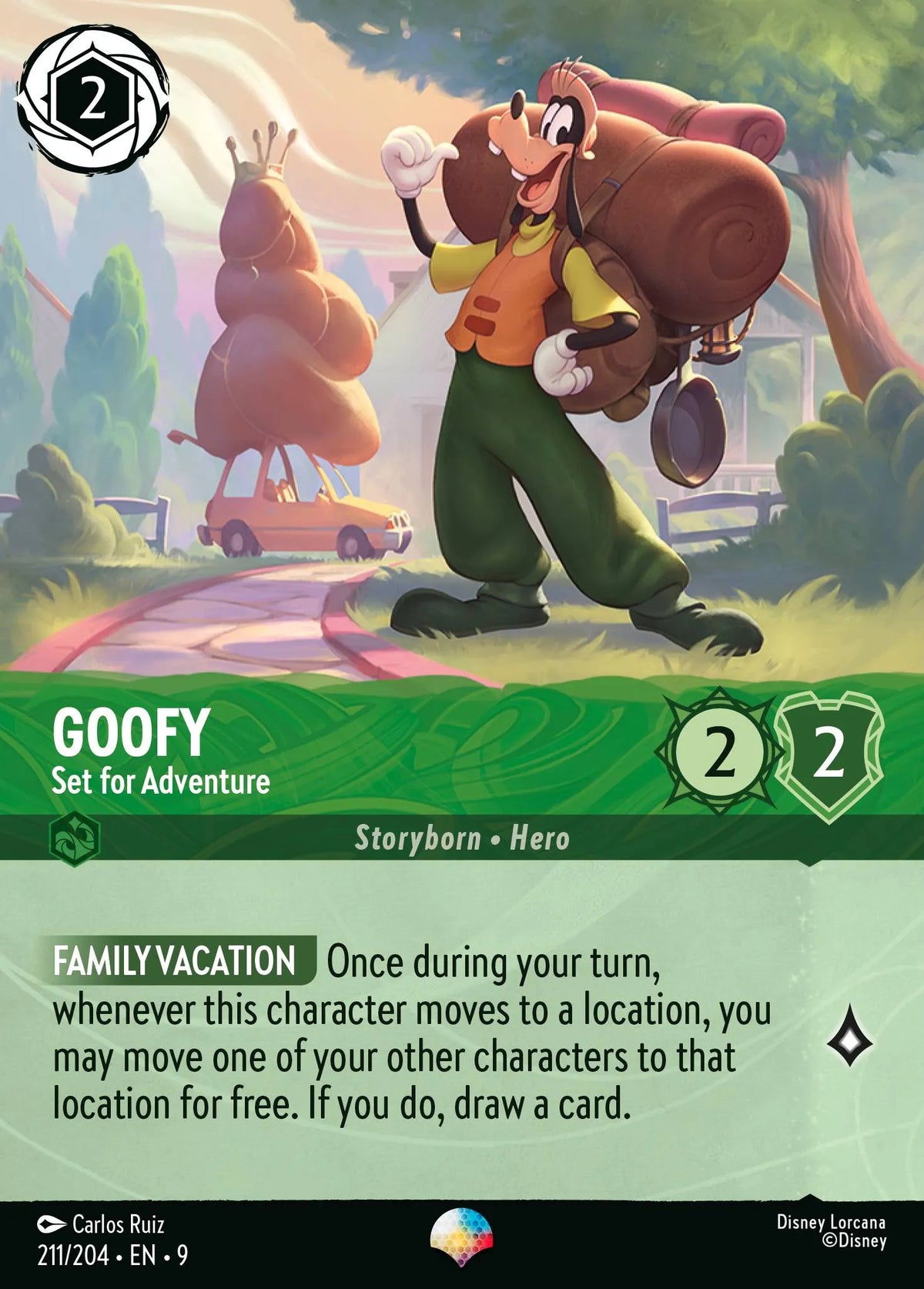 (211/204) Lorcana Fabled Single: Goofy - Set for Adventure (V.2)  Epic